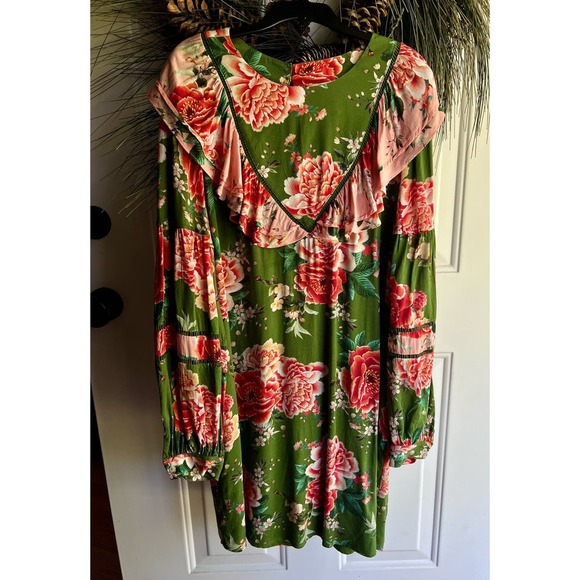 Farm Rio for Anthropologie  Elinor Floral Tunic Dress Size Medium - Picture 1 of 12